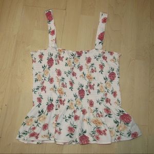 American Eagle Floral Peplum Top